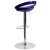 Flash Furniture CH-TC3-1062-BL-GG Contemporary Blue Plastic Adjustable Height Barstool with Rounded Cutout Back and Chrome Base addl-3