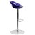 Flash Furniture CH-TC3-1062-BL-GG Contemporary Blue Plastic Adjustable Height Barstool with Rounded Cutout Back and Chrome Base addl-4