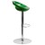 Flash Furniture CH-TC3-1062-GN-GG Contemporary Green Plastic Adjustable Height Barstool with Rounded Cutout Back and Chrome Base addl-4