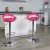 Flash Furniture CH-TC3-1062-PK-GG Contemporary Pink Plastic Adjustable Height Barstool with Rounded Cutout Back and Chrome Base addl-1