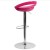 Flash Furniture CH-TC3-1062-PK-GG Contemporary Pink Plastic Adjustable Height Barstool with Rounded Cutout Back and Chrome Base addl-3