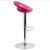 Flash Furniture CH-TC3-1062-PK-GG Contemporary Pink Plastic Adjustable Height Barstool with Rounded Cutout Back and Chrome Base addl-4
