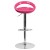 Flash Furniture CH-TC3-1062-PK-GG Contemporary Pink Plastic Adjustable Height Barstool with Rounded Cutout Back and Chrome Base addl-5