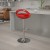 Flash Furniture CH-TC3-1062-RED-GG Contemporary Red Plastic Adjustable Height Barstool with Rounded Cutout Back and Chrome Base addl-1