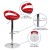 Flash Furniture CH-TC3-1062-RED-GG Contemporary Red Plastic Adjustable Height Barstool with Rounded Cutout Back and Chrome Base addl-4