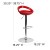 Flash Furniture CH-TC3-1062-RED-GG Contemporary Red Plastic Adjustable Height Barstool with Rounded Cutout Back and Chrome Base addl-5