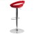 Flash Furniture CH-TC3-1062-RED-GG Contemporary Red Plastic Adjustable Height Barstool with Rounded Cutout Back and Chrome Base addl-6