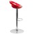 Flash Furniture CH-TC3-1062-RED-GG Contemporary Red Plastic Adjustable Height Barstool with Rounded Cutout Back and Chrome Base addl-8