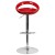 Flash Furniture CH-TC3-1062-RED-GG Contemporary Red Plastic Adjustable Height Barstool with Rounded Cutout Back and Chrome Base addl-9