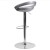 Flash Furniture CH-TC3-1062-SIL-GG Contemporary Silver Plastic Adjustable Height Barstool with Rounded Cutout Back and Chrome Base addl-5