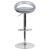 Flash Furniture CH-TC3-1062-SIL-GG Contemporary Silver Plastic Adjustable Height Barstool with Rounded Cutout Back and Chrome Base addl-8