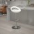 Flash Furniture CH-TC3-1062-WH-GG Contemporary White Plastic Adjustable Height Barstool with Rounded Cutout Back and Chrome Base addl-1