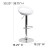 Flash Furniture CH-TC3-1062-WH-GG Contemporary White Plastic Adjustable Height Barstool with Rounded Cutout Back and Chrome Base addl-4