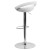 Flash Furniture CH-TC3-1062-WH-GG Contemporary White Plastic Adjustable Height Barstool with Rounded Cutout Back and Chrome Base addl-5