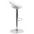 Flash Furniture CH-TC3-1062-WH-GG Contemporary White Plastic Adjustable Height Barstool with Rounded Cutout Back and Chrome Base addl-7