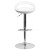 Flash Furniture CH-TC3-1062-WH-GG Contemporary White Plastic Adjustable Height Barstool with Rounded Cutout Back and Chrome Base addl-8