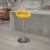 Flash Furniture CH-TC3-1062-YEL-GG Contemporary Yellow Plastic Adjustable Height Barstool with Rounded Cutout Back and Chrome Base addl-1