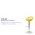 Flash Furniture CH-TC3-1062-YEL-GG Contemporary Yellow Plastic Adjustable Height Barstool with Rounded Cutout Back and Chrome Base addl-3