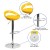 Flash Furniture CH-TC3-1062-YEL-GG Contemporary Yellow Plastic Adjustable Height Barstool with Rounded Cutout Back and Chrome Base addl-4