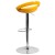Flash Furniture CH-TC3-1062-YEL-GG Contemporary Yellow Plastic Adjustable Height Barstool with Rounded Cutout Back and Chrome Base addl-6