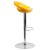 Flash Furniture CH-TC3-1062-YEL-GG Contemporary Yellow Plastic Adjustable Height Barstool with Rounded Cutout Back and Chrome Base addl-8