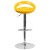 Flash Furniture CH-TC3-1062-YEL-GG Contemporary Yellow Plastic Adjustable Height Barstool with Rounded Cutout Back and Chrome Base addl-9