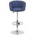 Flash Furniture CH-TC3-1066L-BLFAB-GG Contemporary Blue Fabric Adjustable Height Barstool with Barrel Back and Chrome Base addl-10
