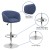 Flash Furniture CH-TC3-1066L-BLFAB-GG Contemporary Blue Fabric Adjustable Height Barstool with Barrel Back and Chrome Base addl-3