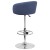 Flash Furniture CH-TC3-1066L-BLFAB-GG Contemporary Blue Fabric Adjustable Height Barstool with Barrel Back and Chrome Base addl-7