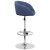 Flash Furniture CH-TC3-1066L-BLFAB-GG Contemporary Blue Fabric Adjustable Height Barstool with Barrel Back and Chrome Base addl-9