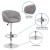 Flash Furniture CH-TC3-1066L-GYFAB-GG Contemporary Gray Fabric Adjustable Height Barstool with Barrel Back and Chrome Base addl-3