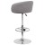 Flash Furniture CH-TC3-1066L-GYFAB-GG Contemporary Gray Fabric Adjustable Height Barstool with Barrel Back and Chrome Base addl-7
