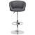 Flash Furniture CH-TC3-1066L-GY-GG Contemporary Gray Vinyl Adjustable Height Barstool with Barrel Back and Chrome Base addl-7