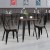 Flash Furniture CH-WD-TBCH-15-GG 23.5" Square Black Metal Table Set with Wood Top and 2 Stack Chairs addl-1