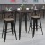 Flash Furniture CH-WD-TBCH-17-GG 23.5" Square Black Metal Bar Table Set with Wood Top and 2 Backless Stools addl-1