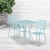 Flash Furniture CO-28SQ-02CHR2-SKY-GG 28" Square Sky Blue Indoor/Outdoor Steel Patio Table Set with 2 Square Back Chairs addl-1