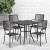 Flash Furniture CO-28SQ-02CHR4-BK-GG 28" Square Black Indoor/Outdoor Steel Patio Table Set with 4 Square Back Chairs addl-1