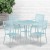 Flash Furniture CO-28SQ-02CHR4-SKY-GG 28" Square Sky Blue Indoor/Outdoor Steel Patio Table Set with 4 Square Back Chairs addl-1