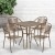Flash Furniture CO-28SQ-03CHR4-GD-GG 28" Square Gold Indoor/Outdoor Steel Patio Table Set with 4 Round Back Chairs addl-1