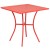 Flash Furniture CO-28SQ-03CHR4-RED-GG 28" Square Coral Indoor/Outdoor Steel Patio Table Set with 4 Round Back Chairs addl-3