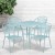 Flash Furniture CO-28SQ-03CHR4-SKY-GG 28" Square Sky Blue Indoor/Outdoor Steel Patio Table Set with 4 Round Back Chairs addl-1