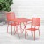 Flash Furniture CO-28SQF-02CHR2-RED-GG 28" Square Coral Indoor/Outdoor Steel Folding Patio Table Set with 2 Square Back Chairs addl-1