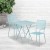 Flash Furniture CO-28SQF-02CHR2-SKY-GG 28" Square Sky Blue Indoor/Outdoor Steel Folding Patio Table Set with 2 Square Back Chairs addl-1