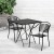 Flash Furniture CO-28SQF-03CHR2-BK-GG 28" Square Black Indoor/Outdoor Steel Folding Patio Table Set with 2 Round Back Chairs addl-1
