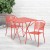 Flash Furniture CO-28SQF-03CHR2-RED-GG 28" Square Coral Indoor/Outdoor Steel Folding Patio Table Set with 2 Round Back Chairs addl-1