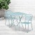 Flash Furniture CO-28SQF-03CHR2-SKY-GG 28" Square Sky Blue Indoor/Outdoor Steel Folding Patio Table Set with 2 Round Back Chairs addl-1