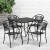 Flash Furniture CO-28SQF-03CHR4-BK-GG 28" Square Black Indoor/Outdoor Steel Folding Patio Table Set with 4 Round Back Chairs addl-1