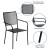Flash Furniture CO-2-BK-GG Black Indoor/Outdoor Steel Patio Arm Chair with Square Back addl-4