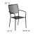 Flash Furniture CO-2-BK-GG Black Indoor/Outdoor Steel Patio Arm Chair with Square Back addl-5