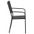 Flash Furniture CO-2-BK-GG Black Indoor/Outdoor Steel Patio Arm Chair with Square Back addl-8